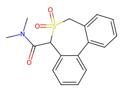 Dibenzo(c,e)thiepin-5-carboxamide, 5,7-dihydro-N,N-dimethyl-, 6,6-dioxide structure