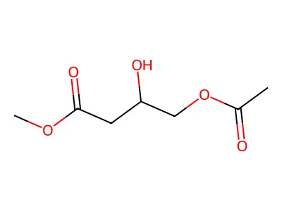 Butanoic acid, 4-(acetyloxy)-3-hydroxy-, methyl ester structure