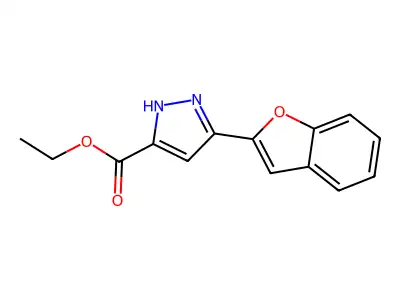 ethyl 3-(1-benzofuran-2-yl)-1H-pyrazole-5-carboxylate structure