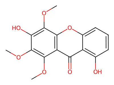 9H-Xanthen-9-one, 3,8-dihydroxy-1,2,4-trimethoxy- structure