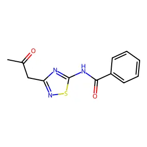 N-[3-(2-oxopropyl)-1,2,4-thiadiazol-5-yl]benzamide structure