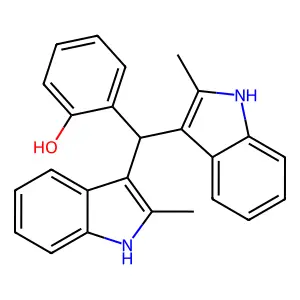 Phenol, 2-[bis(2-methyl-1H-indol-3-yl)methyl]- structure