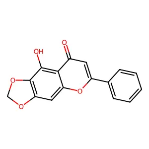 9-Hydroxy-6-phenyl-8H-1,3-dioxolo(4,5-g)(1)benzopyran-8-one structure