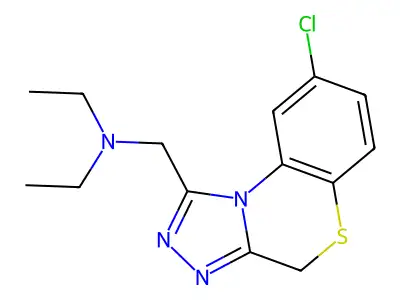 4H-s-Triazolo(3,4-c)(1,4)benzothiazine-1-methanamine, 8-chloro-N,N-diethyl- structure