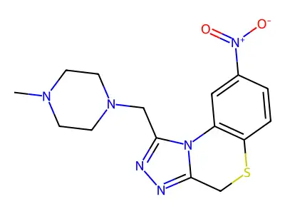 4H-s-Triazolo(3,4-c)(1,4)benzothiazine, 1-((4-methyl-1-piperazinyl)methyl)-8-nitro- structure
