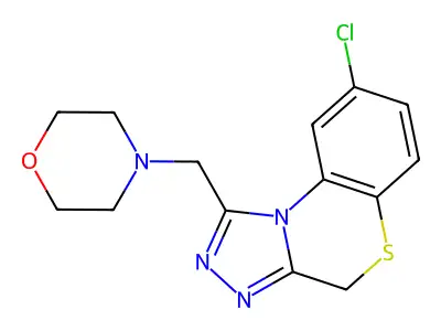 4H-(1,2,4)Triazolo(3,4-c)(1,4)benzothiazine, 8-chloro-1-(4-morpholinylmethyl)- structure