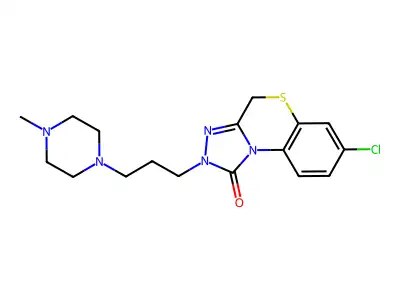 1H-s-Triazolo(3,4-c)(1,4)benzothiazin-1-one, 2,4-dihydro-7-chloro-2-(3-(4-methyl-1-piperazinyl)propyl)- structure