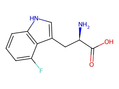 (R)-2-Amino-3-(4-fluoro-1H-indol-3-yl)propanoic acid structure