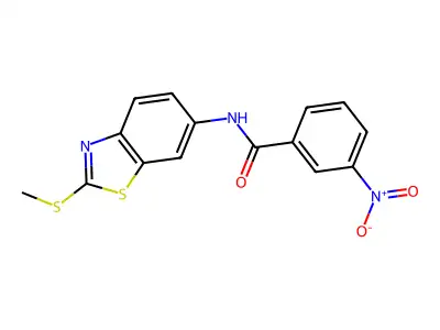 N-(2-(methylthio)benzo[d]thiazol-6-yl)-3-nitrobenzamide structure