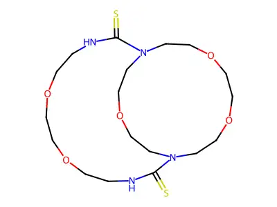 6,9,17,20,25-Pentaoxa-1,3,12,14-tetraazabicyclo[12.8.5]heptacosane-2,13-dithione structure