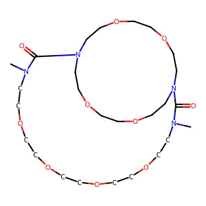 3,18-Dimethyl-6,9,12,15,23,26,31,34-octaoxa-1,3,18,20-tetraazabicyclo-[18.8.8]-hexatriacontan-2,19-dione structure