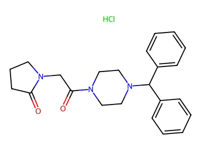2-Pyrrolidinone, 1-(((4-(diphenylmethyl)-1-piperazinyl)carbonyl)methyl)-, hydrochloride, hydrate structure