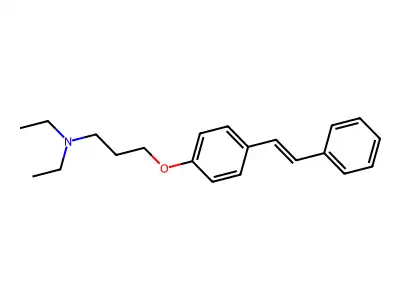 N,N-diethyl-3-[4-(2-phenylethenyl)phenoxy]propan-1-amine structure