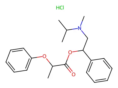 2-Phenoxypropionic acid alpha-((isopropylmethylamino)methyl)benzyl ester hydrochloride structure