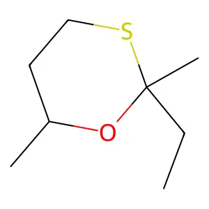 1,3-Oxathiane, 2-ethyl-2,6-dimethyl- structure