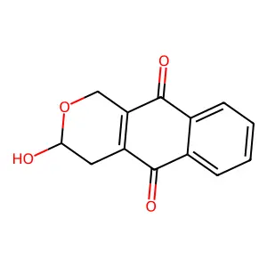 3,4-Dihydro-3-hydroxy-1H-naphtho(2,3-c)pyran-5,10-dione structure