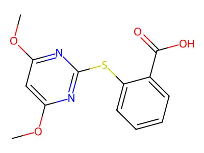 2-[(4,6-Dimethoxypyrimidin-2-yl)thio]benzoic acid structure