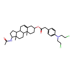 17-Acetamido-5-androsten-3-ol-4-bis(2-chloroethyl)aminophenylacetate structure