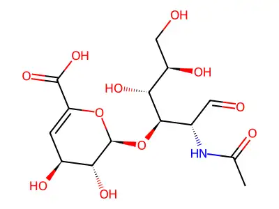 2-Acetamido-2-deoxy-3-O-(gluco-4-enepyranosyluronic acid)glucose structure