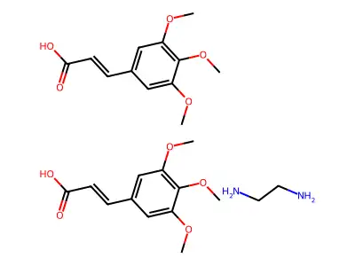 Ethane-1,2-diamine;bis(3-(3,4,5-trimethoxyphenyl)prop-2-enoic acid) structure