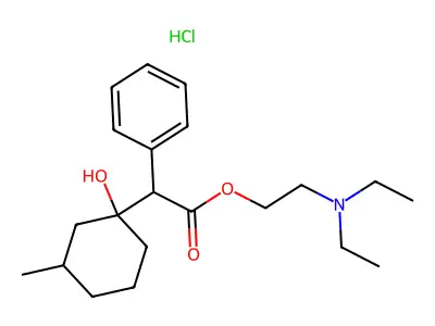 1-Hydroxy-3-methyl-alpha-phenylcyclohexaneacetic acid 2-(diethylamino)ethyl ester HCl structure