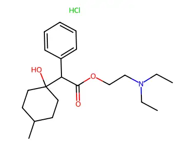 1-Hydroxy-4-methyl-alpha-phenylcyclohexaneacetic acid (2-(diethylamino)ethyl) ester HCl structure