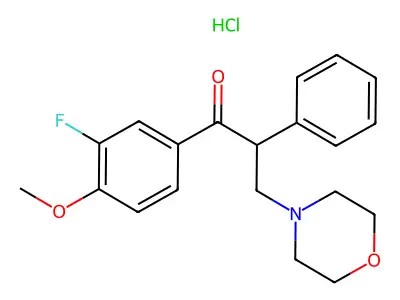 1-Propanone, 1-(3-fluoro-4-methoxyphenyl)-3-(4-morpholinyl)-2-phenyl-, hydrochloride structure