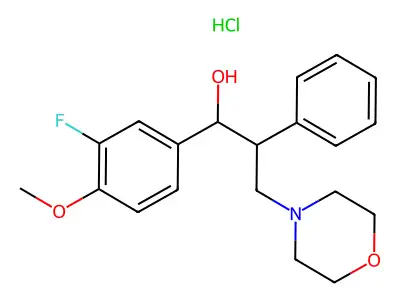 alpha-(3-Fluoro-4-methoxyphenyl)-beta-phenyl-4-morpholinepropanol hydrochloride structure