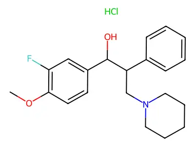 1-(3-Fluoro-4-methoxyphenyl)-2-phenyl-3-piperidino-1-propanol hydrochloride structure