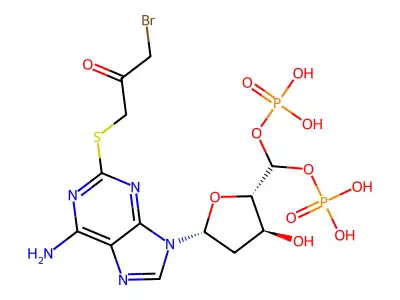 2-((3-Bromo-2-oxopropyl)thio)adenosine 2',5'-bisphosphate structure