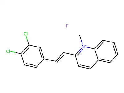 2-[2-(3,4-Dichlorophenyl)ethenyl]-1-methylquinolin-1-ium iodide structure