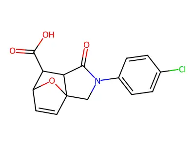 2-(4-chlorophenyl)-1-oxo-1,2,3,6,7,7a-hexahydro-3a,6-epoxyisoindole-7-carboxylic acid structure