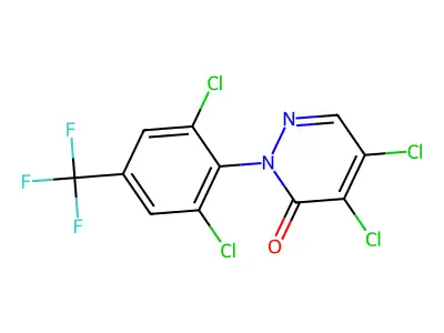 4,5-dichloro-2-[2,6-dichloro-4-(trifluoromethyl)phenyl]pyridazin-3(2H)-one structure