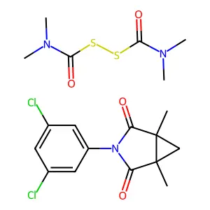 Procymidone-thiram mixt. structure