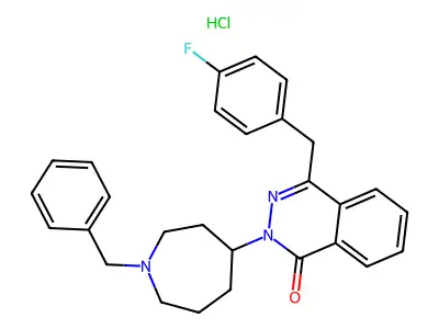 1(2H)-Phthalazinone, 4-((4-fluorophenyl)methyl)-2-(hexahydro-1-(phenylmethyl)-1H-azepin-4-yl)-, monohydrochloride structure