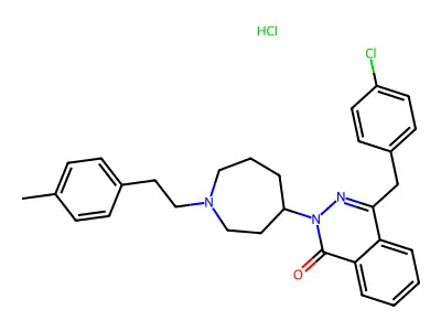 1(2H)-Phthalazinone, 4-((4-chlorophenyl)methyl)-2-(hexahydro-1-(2-(4-methylphenyl)ethyl)-1H-azepin-4-yl)-, monohydrochloride structure