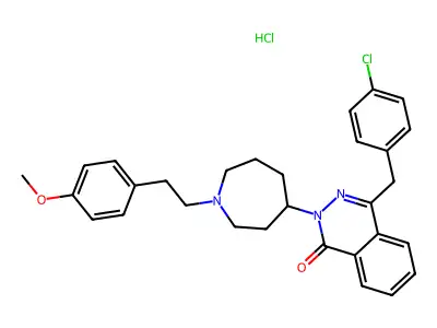 1(2H)-Phthalazinone, 4-((4-chlorophenyl)methyl)-2-(hexahydro-1-(2-(4-methoxyphenyl)ethyl)-1H-azepin-4-yl)-, monohydrochloride structure