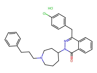 4-[(4-chlorophenyl)methyl]-2-[1-(3-phenylpropyl)azepan-4-yl]phthalazin-1-one;hydrochloride structure