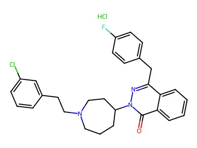 1(2H)-Phthalazinone, 2-(1-(2-(3-chlorophenyl)ethyl)hexahydro-1H-azepin-4-yl)-4-((4-fluorophenyl)methyl)-, monohydrochloride structure
