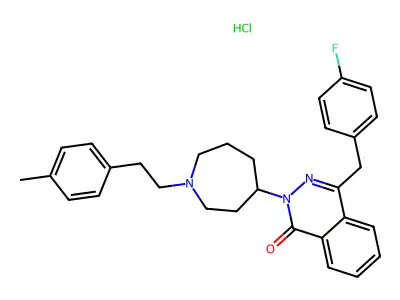 1(2H)-Phthalazinone, 4-((4-fluorophenyl)methyl)-2-(hexahydro-1-(2-(4-methylphenyl)ethyl)-1H-azepin-4-yl)-, monohydrochloride structure