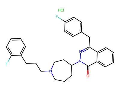 1(2H)-Phthalazinone, 4-((4-fluorophenyl)methyl)-2-(1-(3-(2-fluorophenyl)propyl)hexahydro-1H-azepin-4-yl)-, monohydrochloride structure