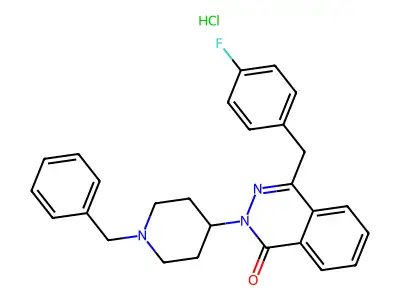 1(2H)-Phthalazinone, 4-((4-fluorophenyl)methyl)-2-(1-(phenylmethyl)-4-piperidinyl)-, monohydrochloride structure