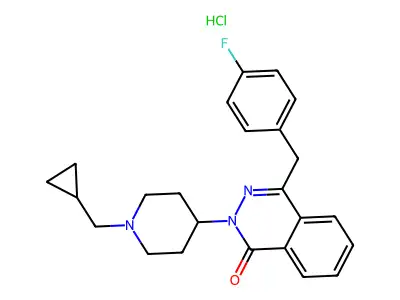 1(2H)-Phthalazinone, 2-(1-(cyclopropylmethyl)-4-piperidinyl)-4-((4-fluorophenyl)methyl)-, monohydrochloride structure