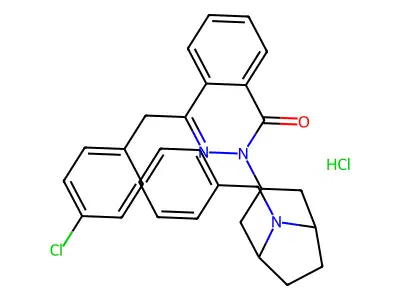 1(2H)-Phthalazinone, 4-((4-chlorophenyl)methyl)-2-(8-(phenylmethyl)-8-azabicyclo(3.2.1)oct-3-yl)-, monohydrochloride structure