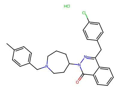 4-(p-Chlorobenzyl)-2-(hexahydro-1-(p-methylbenzyl)azepin-4-yl)-1(2H)-phthalazinone HCl structure