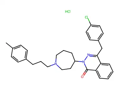 1(2H)-Phthalazinone, 4-((4-chlorophenyl)methyl)-2-(hexahydro-1-(3-(4-methylphenyl)propyl)-1H-azepin-4-yl)-, monohydrochloride structure