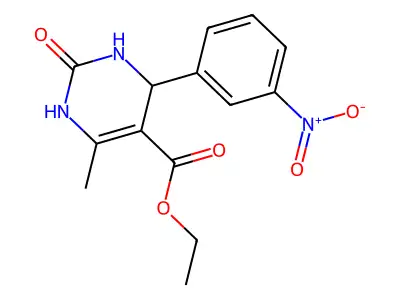 6-ME-4-(3-Nitro-PH)-2-oxo-1,2,3,4-4H-pyrimidine-5-carboxylic acid ethyl ester structure