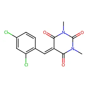 5-(2,4-Dichloro-benzylidene)-1,3-dimethyl-pyrimidine-2,4,6-trione structure