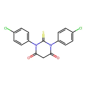 4,6(1H,5H)-Pyrimidinedione, 1,3-bis(4-chlorophenyl)dihydro-2-thioxo- structure