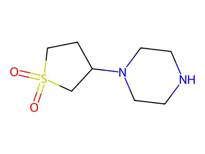 3-Piperazin-1-ylthiolane 1,1-dioxide structure